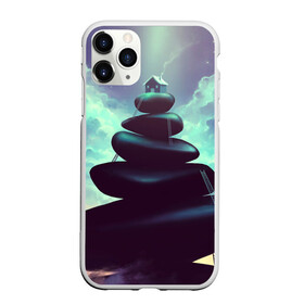 Чехол для iPhone 11 Pro Max матовый с принтом Дом на вершине , Силикон |  | арт | вершина | гора | дзен | дом | камни | лестницы | пирамида | подъем | уединение | уют