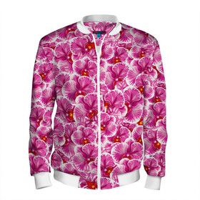 Мужской бомбер 3D с принтом Розовые орхидеи , 100% полиэстер | застегивается на молнию, по бокам два кармана без застежек, по низу бомбера и на воротнике - эластичная резинка | Тематика изображения на принте: fashion flowers | pink | tropical | азия | бабочки | бразилия | букет | бутоны | джунгли | лепестки | лето | любимая | марта | нежные | орхидея | подарок | природа | растения | тропики | тропические | узор | цветение