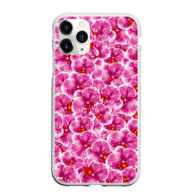 Чехол для iPhone 11 Pro матовый с принтом Розовые орхидеи , Силикон |  | fashion flowers | pink | tropical | азия | бабочки | бразилия | букет | бутоны | джунгли | лепестки | лето | любимая | марта | нежные | орхидея | подарок | природа | растения | тропики | тропические | узор | цветение