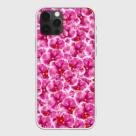 Чехол для iPhone 12 Pro Max с принтом Розовые орхидеи , Силикон |  | fashion flowers | pink | tropical | азия | бабочки | бразилия | букет | бутоны | джунгли | лепестки | лето | любимая | марта | нежные | орхидея | подарок | природа | растения | тропики | тропические | узор | цветение