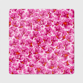 Магнит виниловый Квадрат с принтом Розовые орхидеи , полимерный материал с магнитным слоем | размер 9*9 см, закругленные углы | fashion flowers | pink | tropical | азия | бабочки | бразилия | букет | бутоны | джунгли | лепестки | лето | любимая | марта | нежные | орхидея | подарок | природа | растения | тропики | тропические | узор | цветение