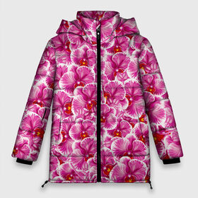 Женская зимняя куртка 3D с принтом Розовые орхидеи , верх — 100% полиэстер; подкладка — 100% полиэстер; утеплитель — 100% полиэстер | длина ниже бедра, силуэт Оверсайз. Есть воротник-стойка, отстегивающийся капюшон и ветрозащитная планка. 

Боковые карманы с листочкой на кнопках и внутренний карман на молнии | fashion flowers | pink | tropical | азия | бабочки | бразилия | букет | бутоны | джунгли | лепестки | лето | любимая | марта | нежные | орхидея | подарок | природа | растения | тропики | тропические | узор | цветение