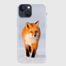 Чехол для iPhone 13 mini с принтом FOX AND SNOW ,  |  | fox | foxy | животные | звери | зима | зимняя | лиса | лисичка | лисы | природа | снег | снежная