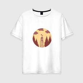 Женская футболка хлопок Oversize с принтом Siren Head , 100% хлопок | свободный крой, круглый ворот, спущенный рукав, длина до линии бедер
 | siren head | игра | лес | монстр | персонаж | сирена | сиреноголовый | чудовище