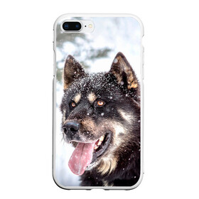 Чехол для iPhone 7Plus/8 Plus матовый с принтом Сибирский Хаски , Силикон | Область печати: задняя сторона чехла, без боковых панелей | dog | животные | зима | пес | природа | сибирский | снег | собака | собаки | собакчка | собачки | хаски