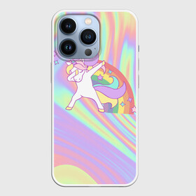 Чехол для iPhone 13 Pro с принтом ЕДИНОРОГ ,  |  | Тематика изображения на принте: dab | meme | unicorn | даб | единороги | животные | звери | мемы | радуга