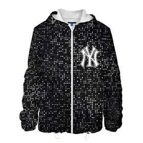 Мужская куртка 3D с принтом New York Yankees , ткань верха — 100% полиэстер, подклад — флис | прямой крой, подол и капюшон оформлены резинкой с фиксаторами, два кармана без застежек по бокам, один большой потайной карман на груди. Карман на груди застегивается на липучку | Тематика изображения на принте: baseball | fashion | game | glitch | new york | sport | бейсбол | игра | мода | нью йорк | спорт