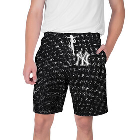 Мужские шорты 3D с принтом New York Yankees ,  полиэстер 100% | прямой крой, два кармана без застежек по бокам. Мягкая трикотажная резинка на поясе, внутри которой широкие завязки. Длина чуть выше колен | baseball | fashion | game | glitch | new york | sport | бейсбол | игра | мода | нью йорк | спорт