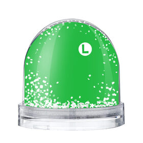 Снежный шар с принтом ЛУИДЖИ , Пластик | Изображение внутри шара печатается на глянцевой фотобумаге с двух сторон | luigi | mario | nintendo | денди | луиджи | марио | нинтендо