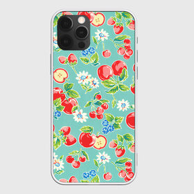 Чехол для iPhone 12 Pro Max с принтом Яркое лето , Силикон |  | Тематика изображения на принте: арт | бирюзовый | зелёный | клубника | рисунок | ромашка | ромашки | цвета | цветы | черника | яблоки | яблоко