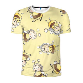 Мужская футболка 3D спортивная с принтом Сонные пчёлки , 100% полиэстер с улучшенными характеристиками | приталенный силуэт, круглая горловина, широкие плечи, сужается к линии бедра | арт | белый | детский рисунок | жёлтый | звезда | звёзды | ночь | отдых | пушистые | пушистый | пчелиная шуба | пчелиная шубка | рисунок | сон | спокойной ночи | чёрный | шуба | шубка
