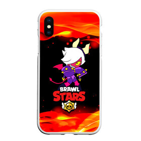 Чехол для iPhone XS Max матовый с принтом Brawl Stars Колетта Демон , Силикон | Область печати: задняя сторона чехла, без боковых панелей | bibi | crow | koletta | leon | nita | sandy | wings | бравл старс | герои | девочкам | демон | детям | дьявол | звезда | звездные | колетт | крылья | леон | логотипы игр | огненный | огонь | пламя | рога | сенди | трикси