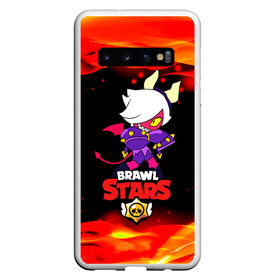 Чехол для Samsung Galaxy S10 с принтом Brawl Stars Колетта Демон , Силикон | Область печати: задняя сторона чехла, без боковых панелей | Тематика изображения на принте: bibi | crow | koletta | leon | nita | sandy | wings | бравл старс | герои | девочкам | демон | детям | дьявол | звезда | звездные | колетт | крылья | леон | логотипы игр | огненный | огонь | пламя | рога | сенди | трикси