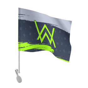 Флаг для автомобиля с принтом ALAN WALKER / АЛАН УОКЕР , 100% полиэстер | Размер: 30*21 см | alan | faded | house | logo | music | walker | алан | вокер | волкер | диджей | лого | логотип | логотипы | музыка | музыкант | символ | символы | танцеальная | уокер | хаус | электронная