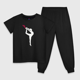Детская пижама хлопок с принтом Gymnastics , 100% хлопок |  брюки и футболка прямого кроя, без карманов, на брюках мягкая резинка на поясе и по низу штанин
 | Тематика изображения на принте: gymnastics | rhythmic gymnastics | гимнастика | спорт | художественная гимнастика