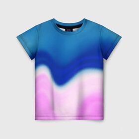 Детская футболка 3D с принтом Воздушный Крем , 100% гипоаллергенный полиэфир | прямой крой, круглый вырез горловины, длина до линии бедер, чуть спущенное плечо, ткань немного тянется | Тематика изображения на принте: blue | cream | gradient | pink | абстрактный | абстракция | вода | волны | гламур | градиент | девочкам | зефирка | краска | краски | красочный | море | мороженое | небеса | нежные | пастельные | перламутровый