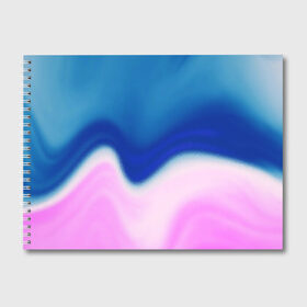 Альбом для рисования с принтом Воздушный Крем , 100% бумага
 | матовая бумага, плотность 200 мг. | Тематика изображения на принте: blue | cream | gradient | pink | абстрактный | абстракция | вода | волны | гламур | градиент | девочкам | зефирка | краска | краски | красочный | море | мороженое | небеса | нежные | пастельные | перламутровый