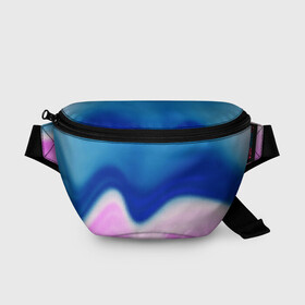 Поясная сумка 3D с принтом Воздушный Крем , 100% полиэстер | плотная ткань, ремень с регулируемой длиной, внутри несколько карманов для мелочей, основное отделение и карман с обратной стороны сумки застегиваются на молнию | blue | cream | gradient | pink | абстрактный | абстракция | вода | волны | гламур | градиент | девочкам | зефирка | краска | краски | красочный | море | мороженое | небеса | нежные | пастельные | перламутровый