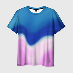 Мужская футболка 3D с принтом Воздушный Крем , 100% полиэфир | прямой крой, круглый вырез горловины, длина до линии бедер | Тематика изображения на принте: blue | cream | gradient | pink | абстрактный | абстракция | вода | волны | гламур | градиент | девочкам | зефирка | краска | краски | красочный | море | мороженое | небеса | нежные | пастельные | перламутровый