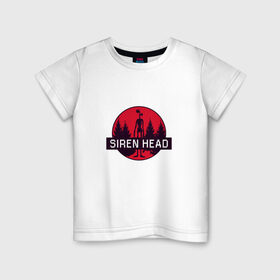 Детская футболка хлопок с принтом Siren Head , 100% хлопок | круглый вырез горловины, полуприлегающий силуэт, длина до линии бедер | Тематика изображения на принте: siren head | игра | лес | монстр | персонаж | сирена | сиреноголовый | чудовище