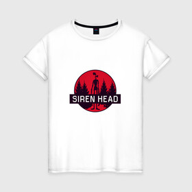 Женская футболка хлопок с принтом Siren Head , 100% хлопок | прямой крой, круглый вырез горловины, длина до линии бедер, слегка спущенное плечо | siren head | игра | лес | монстр | персонаж | сирена | сиреноголовый | чудовище