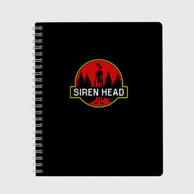 Тетрадь с принтом Siren Head , 100% бумага | 48 листов, плотность листов — 60 г/м2, плотность картонной обложки — 250 г/м2. Листы скреплены сбоку удобной пружинной спиралью. Уголки страниц и обложки скругленные. Цвет линий — светло-серый
 | siren head | игра | лес | монстр | персонаж | сирена | сиреноголовый | чудовище