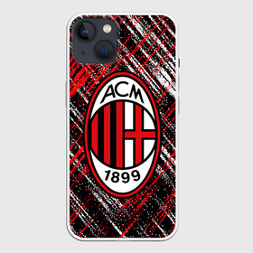 Чехол для iPhone 13 с принтом MILAN. ,  |  | ac milan | fc | football | football club | sport | итальянский футбольный клуб | милан | спорт | уефа | униформа | фирменные цвета | фк | футбол | футбольный клуб