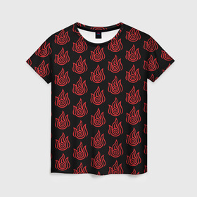 Женская футболка 3D с принтом ОГОНЬ , 100% полиэфир ( синтетическое хлопкоподобное полотно) | прямой крой, круглый вырез горловины, длина до линии бедер | aang | avatar | manga | аанг | аватар | аниме | манга | огонь
