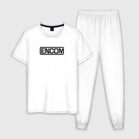 Мужская пижама хлопок с принтом Encom , 100% хлопок | брюки и футболка прямого кроя, без карманов, на брюках мягкая резинка на поясе и по низу штанин
 | виртуальный | кевин флинн | мир | программист | фильм
