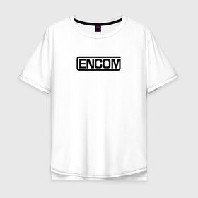 Мужская футболка хлопок Oversize с принтом Encom , 100% хлопок | свободный крой, круглый ворот, “спинка” длиннее передней части | Тематика изображения на принте: виртуальный | кевин флинн | мир | программист | фильм