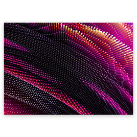Поздравительная открытка с принтом Aralf , 100% бумага | плотность бумаги 280 г/м2, матовая, на обратной стороне линовка и место для марки
 | abstraction | convex | lines | pink | points | shapes | wavy | абстракция | волнистый | выпуклый | линии | розовый | точки | формы