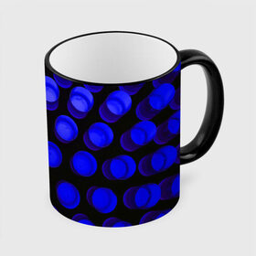 Кружка с полной запечаткой с принтом GGGelt , керамика | ёмкость 330 мл | abstraction | blue | circles | light | shapes | white | абстракция | белый | круги | свет | синий | формы
