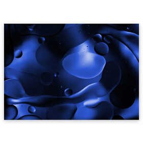 Поздравительная открытка с принтом Kally , 100% бумага | плотность бумаги 280 г/м2, матовая, на обратной стороне линовка и место для марки
 | Тематика изображения на принте: abstraction | blue | drops | shapes | surface | абстракция | капли | поверхность | синий | формы