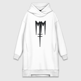 Платье-худи хлопок с принтом Marilyn Manson (лого из меха) ,  |  | manson | marilyn | marilyn manson | лого | мех
