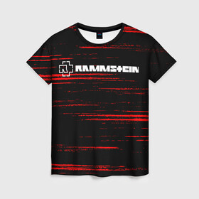 Женская футболка 3D с принтом Rammstein. , 100% полиэфир ( синтетическое хлопкоподобное полотно) | прямой крой, круглый вырез горловины, длина до линии бедер | music | rammstein | rock | индастриал метал | метал группа | музыка | музыкальная группа | немецкая метал группа | рамштайн | рок | хард рок