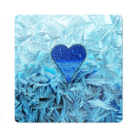 Магнит виниловый Квадрат с принтом Ледяное сердце , полимерный материал с магнитным слоем | размер 9*9 см, закругленные углы | Тематика изображения на принте: christmas | frozen | new year | snow | winter | влюбленные | дед мороз | зима | зимний | лед | любимая жена | любовь | мама | новый год | подарок | рождество | сердечки | снег | снежинки | снежная королева | узоры
