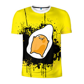 Мужская футболка 3D спортивная с принтом Gudetama , 100% полиэстер с улучшенными характеристиками | приталенный силуэт, круглая горловина, широкие плечи, сужается к линии бедра | gudetama | аниме | веселое яйцо | гудетама | стекающее яйцо | яйцо