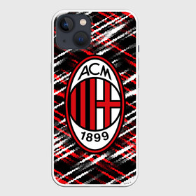 Чехол для iPhone 13 с принтом MILAN. ,  |  | ac milan | fc | football | football club | sport | джузеппе меацца | итальянский футбольный клуб | милан | спорт | стефано пиоли | уефа | униформа | фирменные цвета | фк | футбол | футбольный клуб