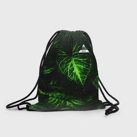 Рюкзак-мешок 3D с принтом Листья зеленые CODE ERROR 404 , 100% полиэстер | плотность ткани — 200 г/м2, размер — 35 х 45 см; лямки — толстые шнурки, застежка на шнуровке, без карманов и подкладки | 404 | code | error | зеленые | листья