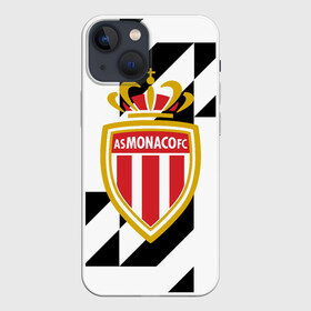 Чехол для iPhone 13 mini с принтом MONACO. ,  |  | fc | football | football club | france | monaco | sport | нико ковач | спорт | уефа | униформа | фк | фк монако | франция | французская лига 1 | французский футбольный клуб | футбол | фут