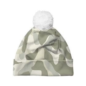 Шапка 3D c помпоном с принтом camouflage 1 , 100% полиэстер | универсальный размер, печать по всей поверхности изделия | армия россии | войска | камуфляж | орнамент | узор