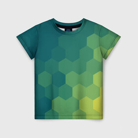 Детская футболка 3D с принтом Hexagon , 100% гипоаллергенный полиэфир | прямой крой, круглый вырез горловины, длина до линии бедер, чуть спущенное плечо, ткань немного тянется | орнамент | текстуры | узор | шестиугольник
