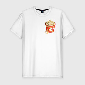Мужская футболка хлопок Slim с принтом Поп-корн , 92% хлопок, 8% лайкра | приталенный силуэт, круглый вырез ворота, длина до линии бедра, короткий рукав | popcorn | кино | поп корн | попкорн
