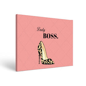 Холст прямоугольный с принтом Леди Босс , 100% ПВХ |  | босс | девушка | леди | леопардовый | пафос | розовый