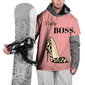 Накидка на куртку 3D с принтом Леди Босс , 100% полиэстер |  | Тематика изображения на принте: босс | девушка | леди | леопардовый | пафос | розовый