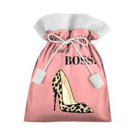 Подарочный 3D мешок с принтом Леди Босс , 100% полиэстер | Размер: 29*39 см | Тематика изображения на принте: босс | девушка | леди | леопардовый | пафос | розовый