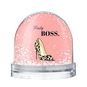 Снежный шар с принтом Леди Босс , Пластик | Изображение внутри шара печатается на глянцевой фотобумаге с двух сторон | босс | девушка | леди | леопардовый | пафос | розовый