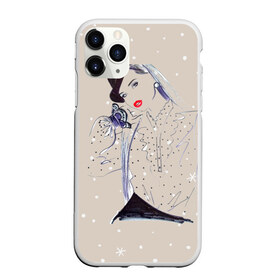 Чехол для iPhone 11 Pro Max матовый с принтом Девушка , Силикон |  | Тематика изображения на принте: бежевый | гламур | девушка | звезда | красивая | мода | снежинка | фэшн