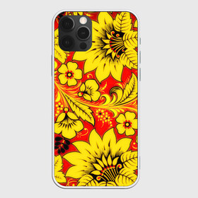 Чехол для iPhone 12 Pro Max с принтом Хохлома , Силикон |  | арт | вектор | желтый | зеленый | золотой | красный | народный рисунок | рисунок | хохлома | цветок | цветы | чёрный | ягода | ягоды