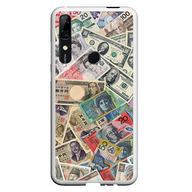 Чехол для Honor P Smart Z с принтом Деньги , Силикон | Область печати: задняя сторона чехла, без боковых панелей | Тематика изображения на принте: арт | банкноты | валюта | деньги | доллары | зеленый | иена | красный | серый | синий | фунт стерлингов | юани